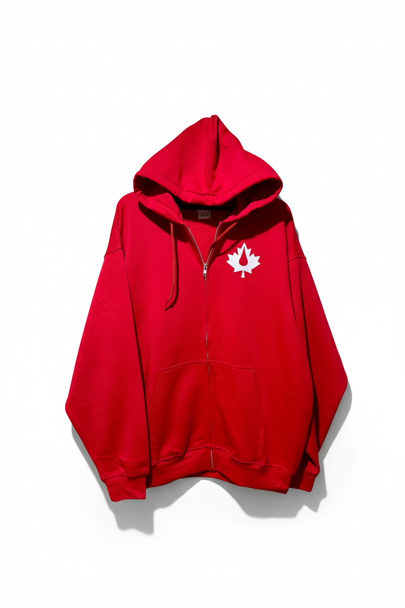 Crude Oil Leaf Zip-up